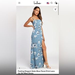 Lulu’s blue floral maxi dress!